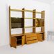 Gianluigi Gorgoni Display Unit 1970s  Fratelli Turi Bookshelf Glass Brass Briar Burl rizzo