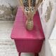 Commode rotin rose vintage