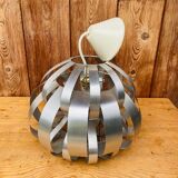 Ceiling lamp in aluminum slats 70s