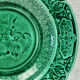 Footed compote with shaded enamels Sarreguemines majolica