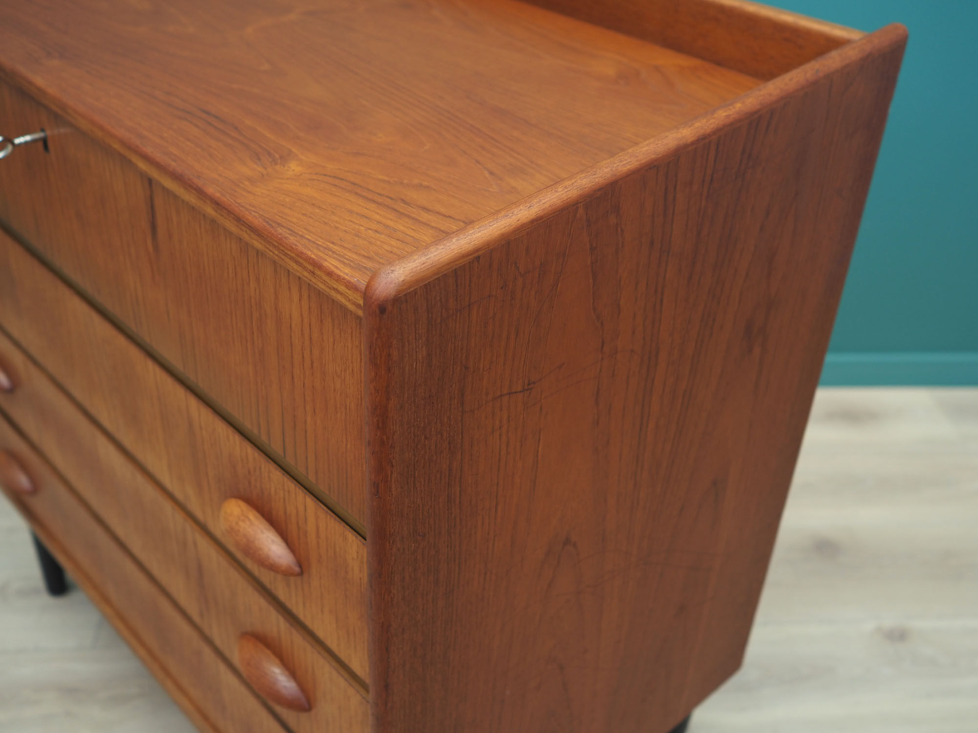 Coiffeuse en teck, design scandinave, années 1960, fabriquée par SW Finland