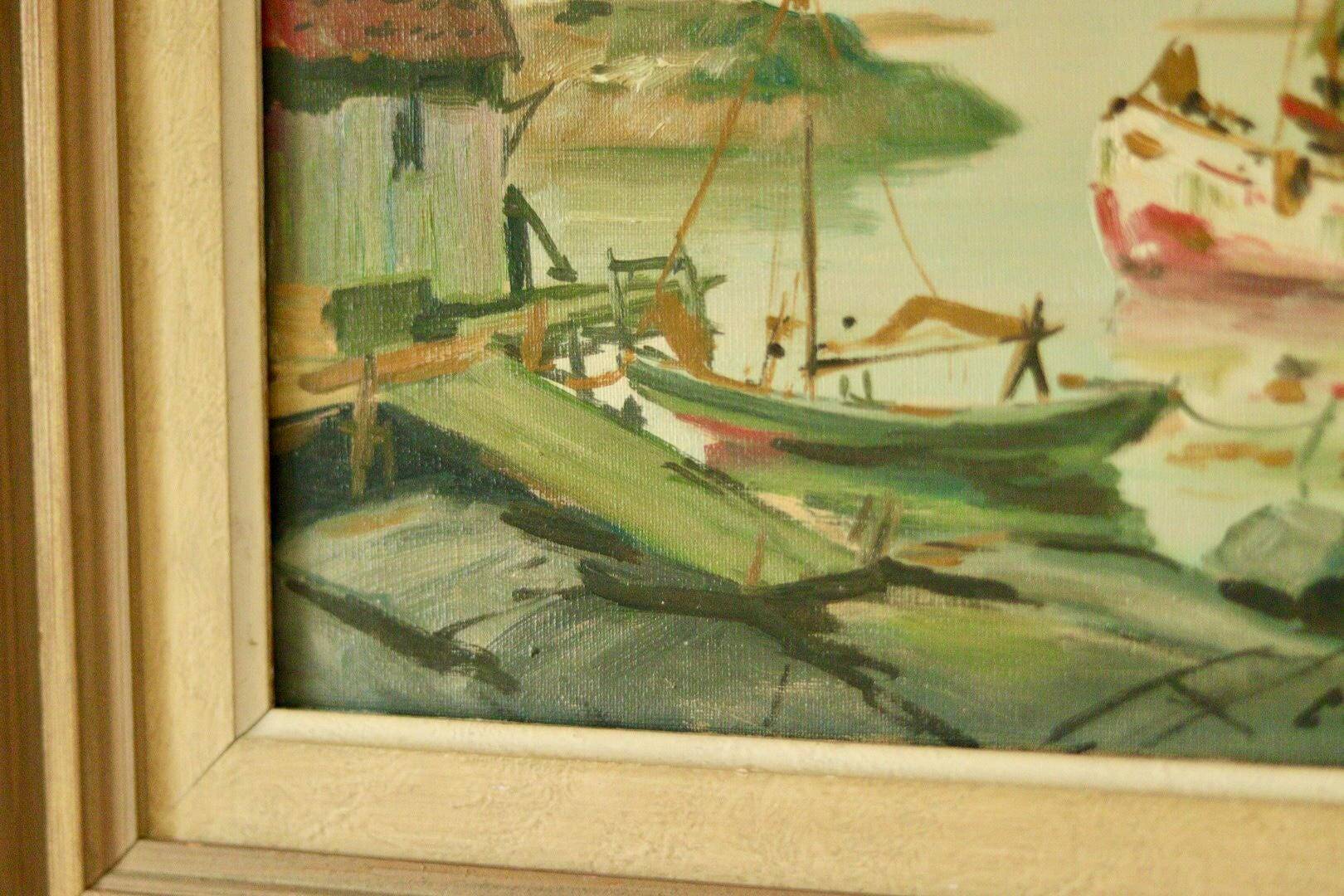 Boat in the harbour by Carl Christiansson