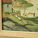 Boat in the harbour by Carl Christiansson