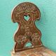 Old Swiss escabelle chair in carved wood