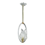 Charming Transparent Art Decò Barovier e Toso Pendant Light Murano Glass, 1940s
