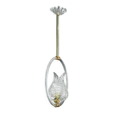 Suspension Art Déco transparente Barovier e Toso en verre de Murano, années 1940.