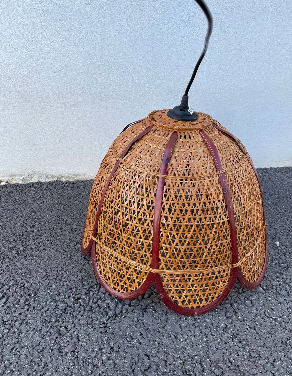 Vintage rattan flower hanging