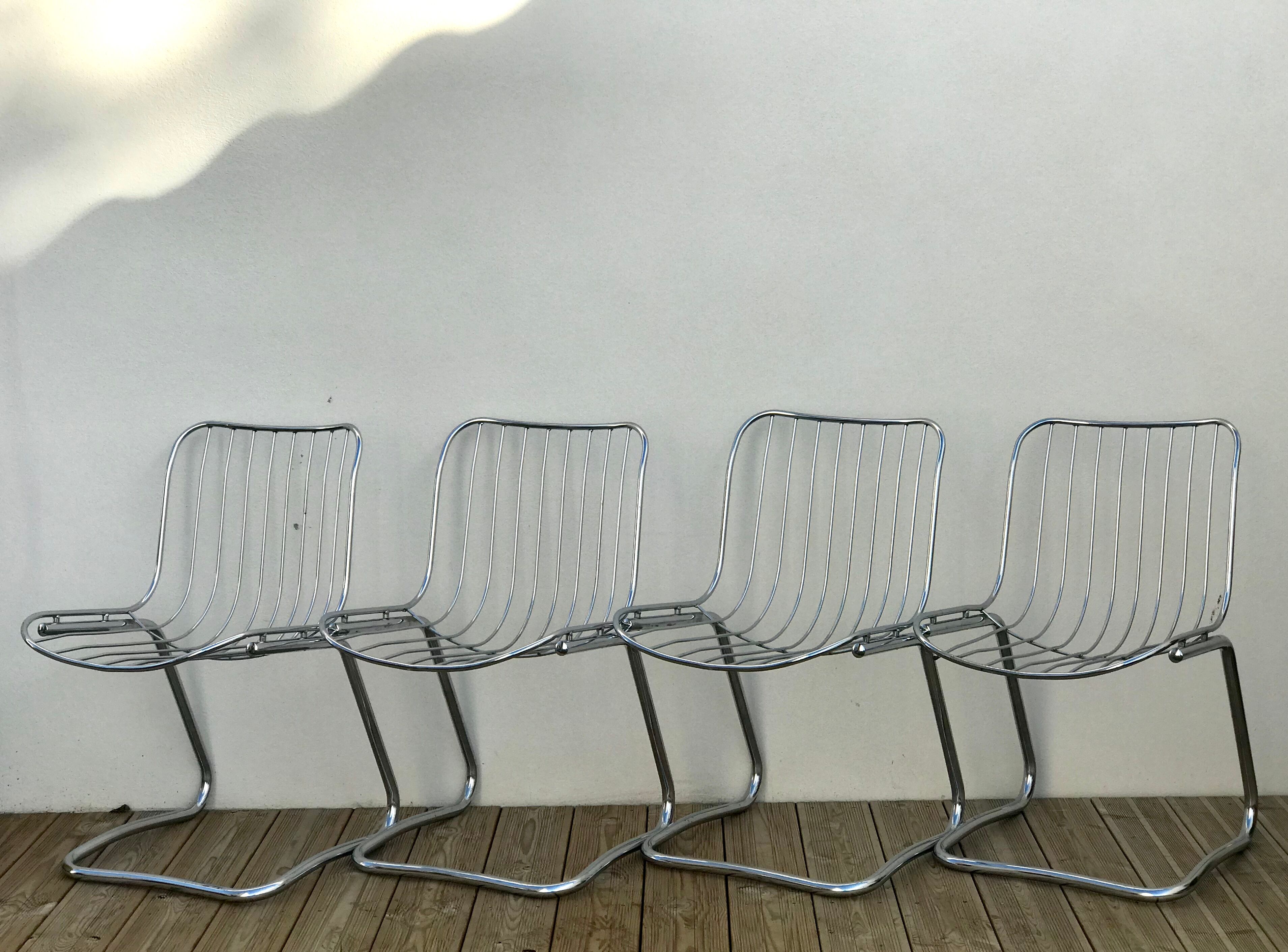 Chaises métal chromée Rinaldi