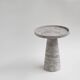 Silver travertine cone side table