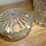 Jar of chiseled glass apothecary