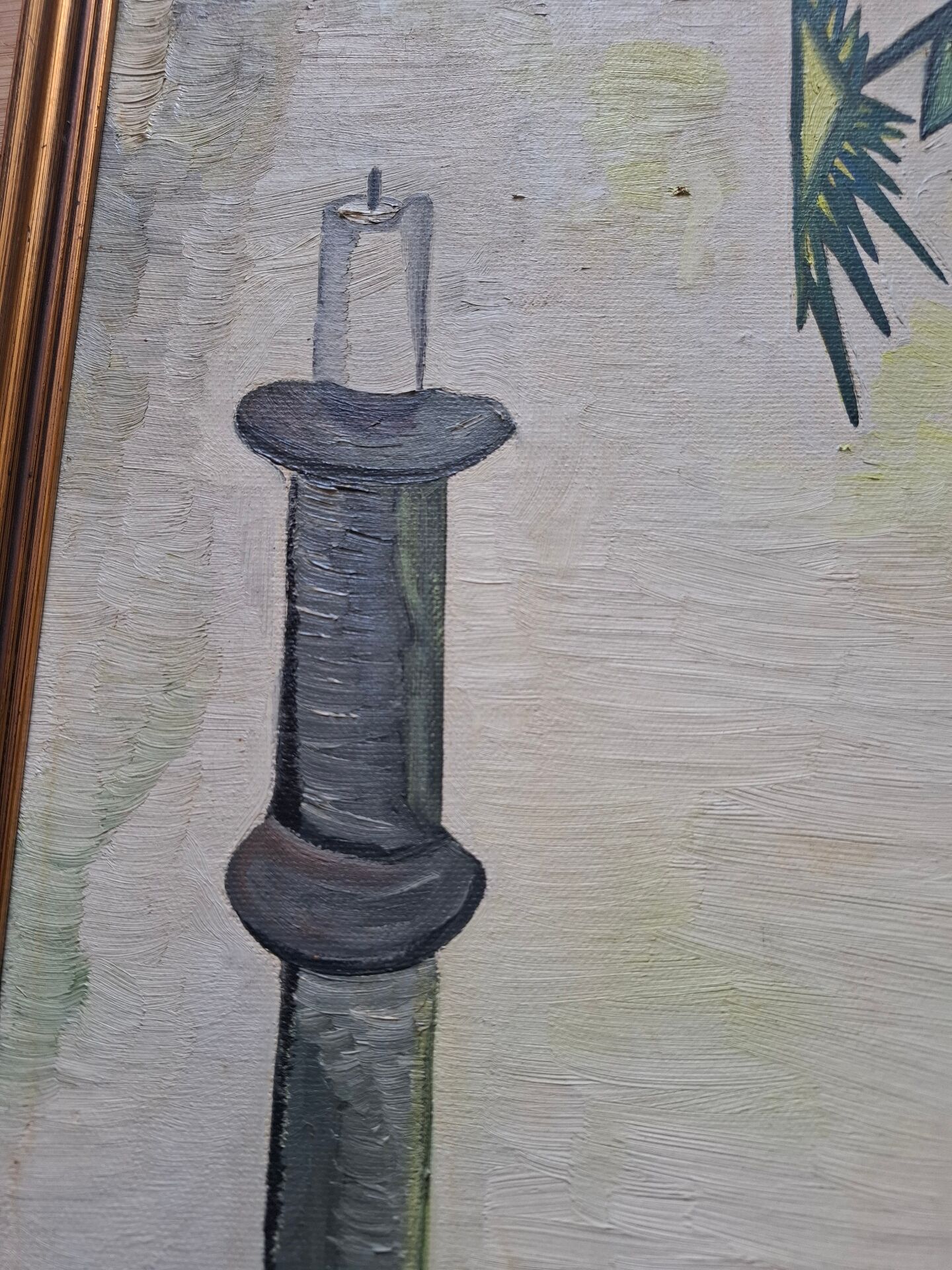 Tableau, huile sur toile dans le goût de Bernard Buffet, années 70