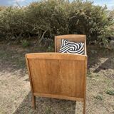 Baby cot in oak and caework