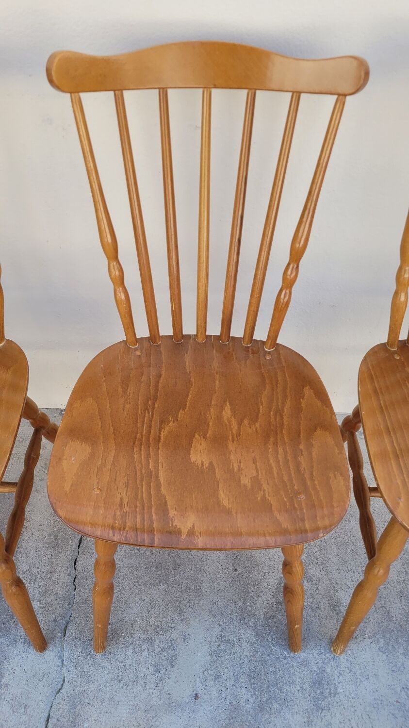 Series of 4 bistro chairs signed Baumann tacoma model 1950 vintage