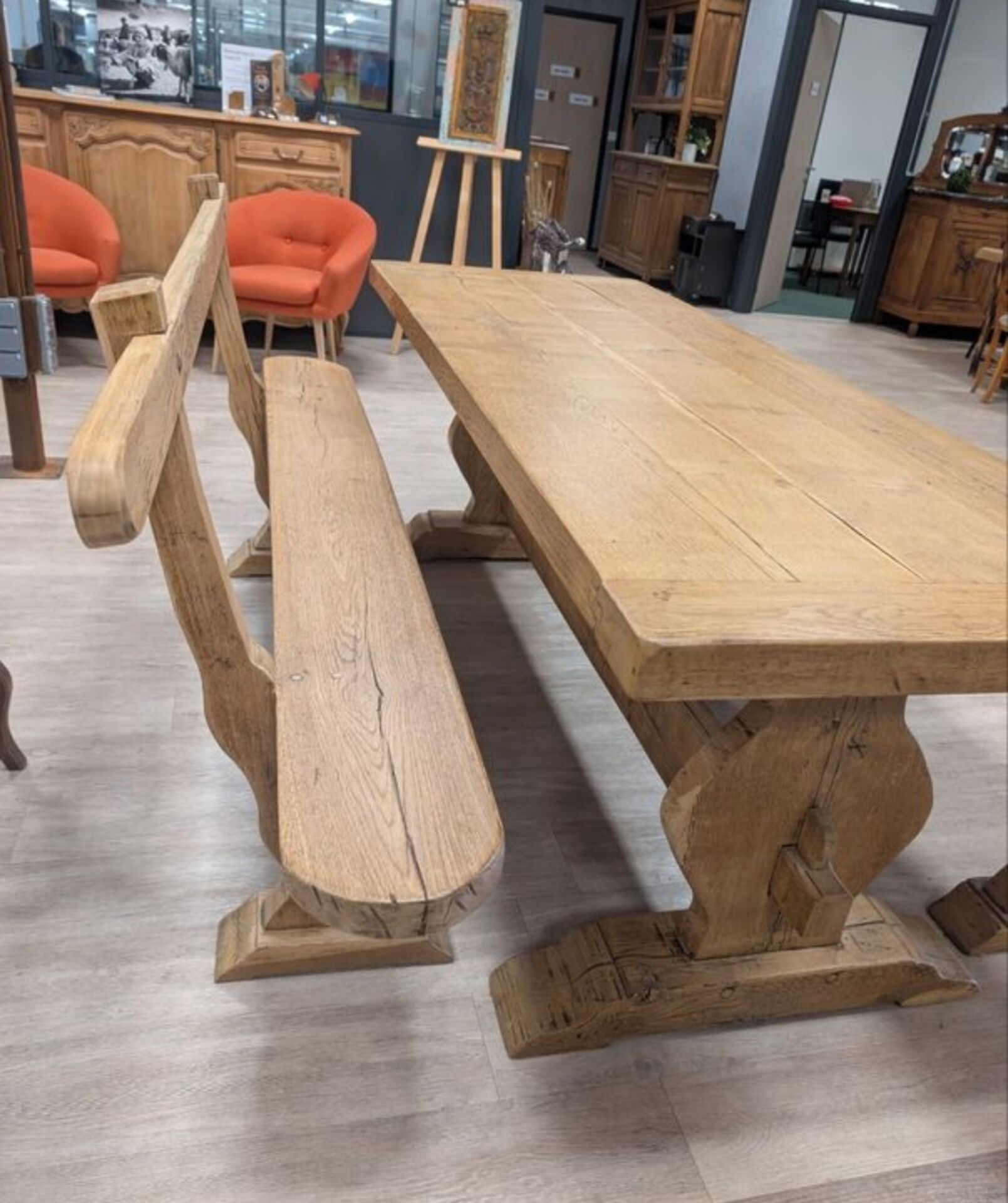Monastery table with its custom benches.