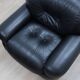 Pair of Mobil Girgi Sapporo armchairs black leather Italy 1970s