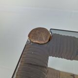 Italian bamboo coffee table with smoked glass, 1970s