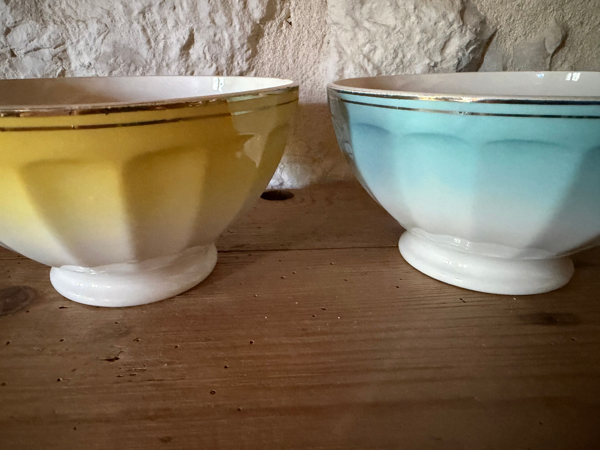 Antique faceted bowls