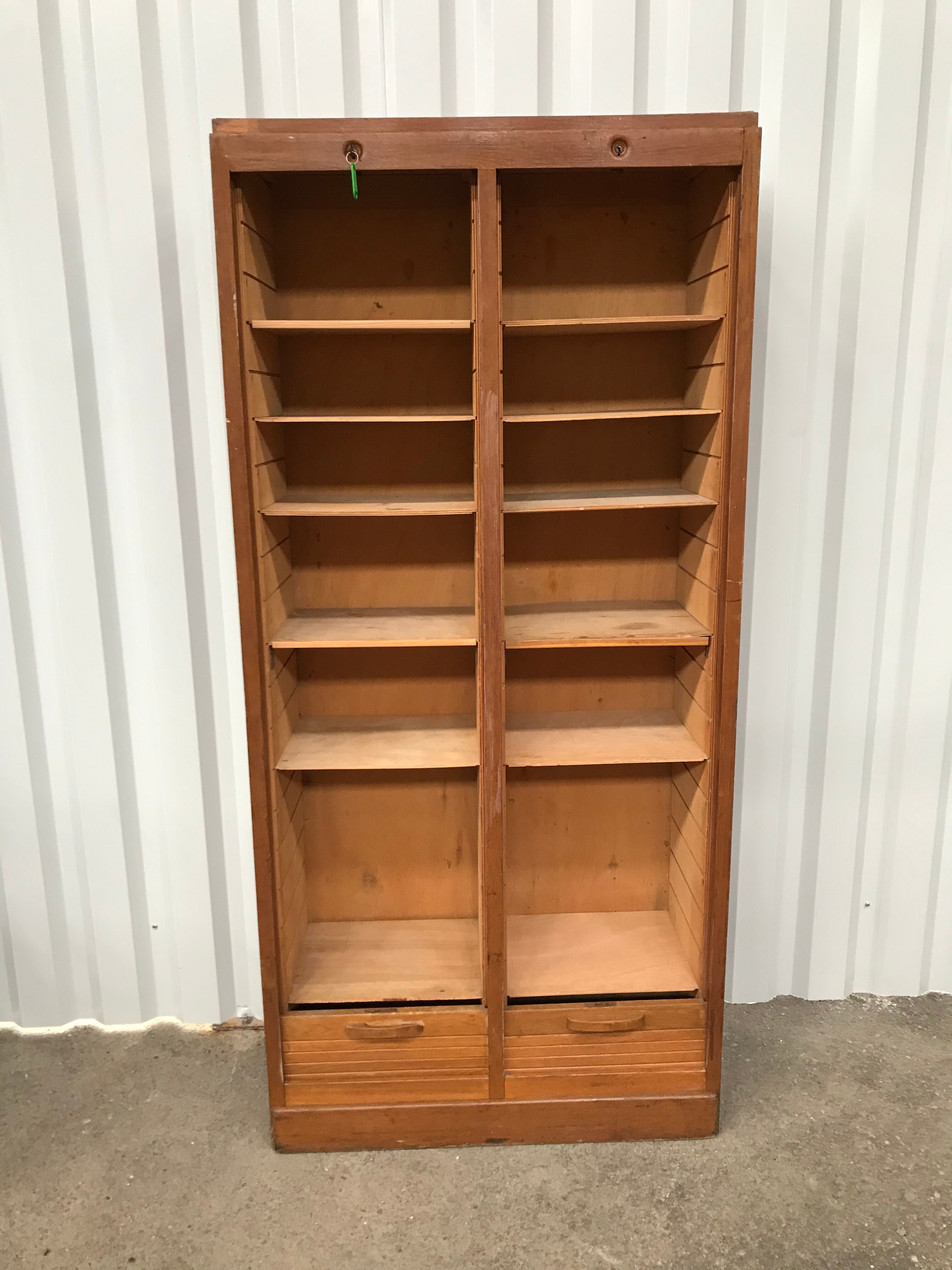 Oak notary curtain cabinet 1950