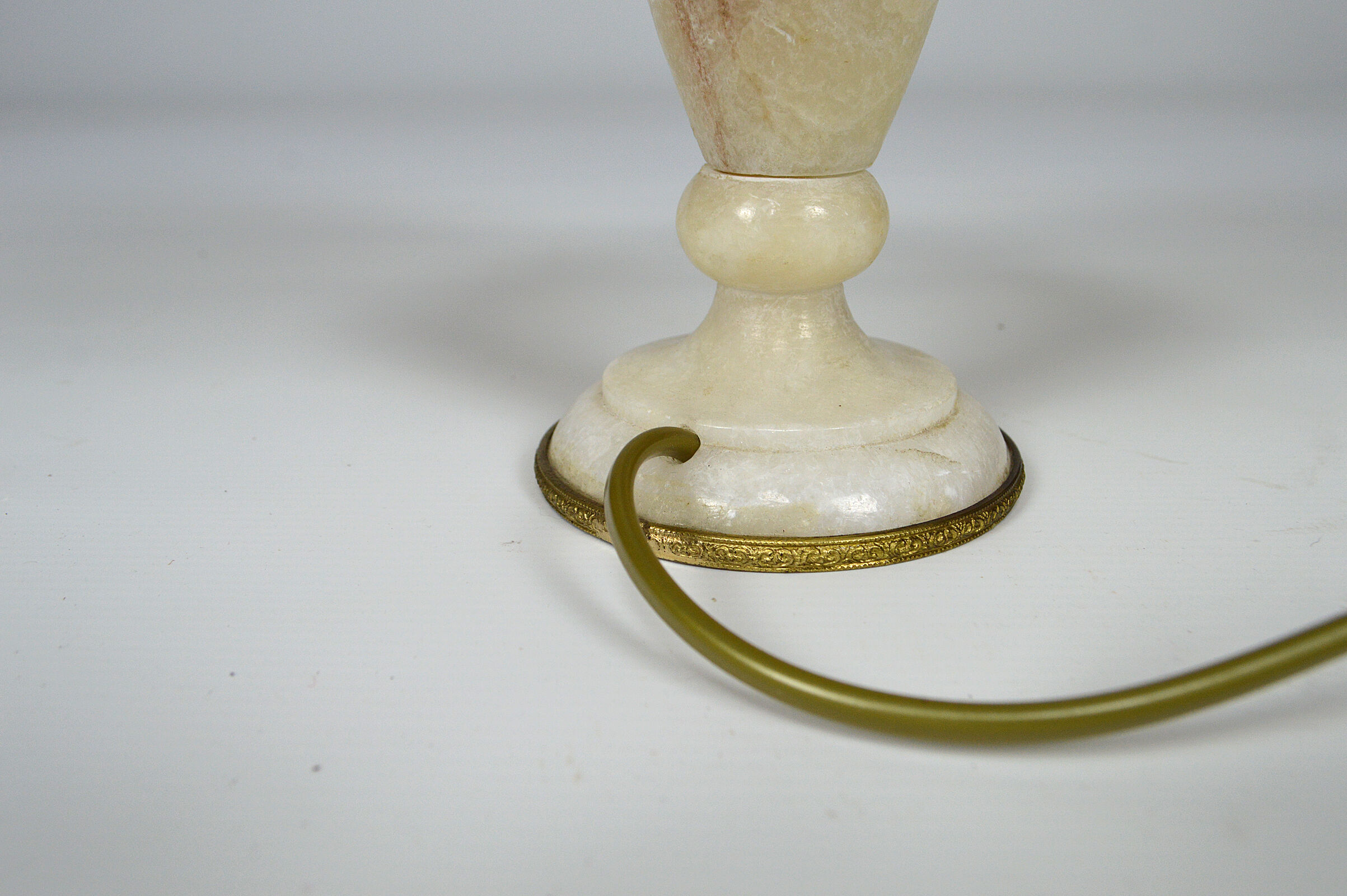 Lampe italienne en marbre blanc, vers 1920