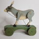 Old articulated toy to pull 27 cm, donkey, 1900