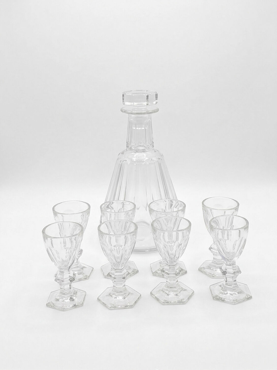 Digestif Service Crystal Baccarat - Harcourt Model (Decanter + 8 Glasses)