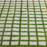 Moroccan Berber rug with reverse checkered pattern in green
