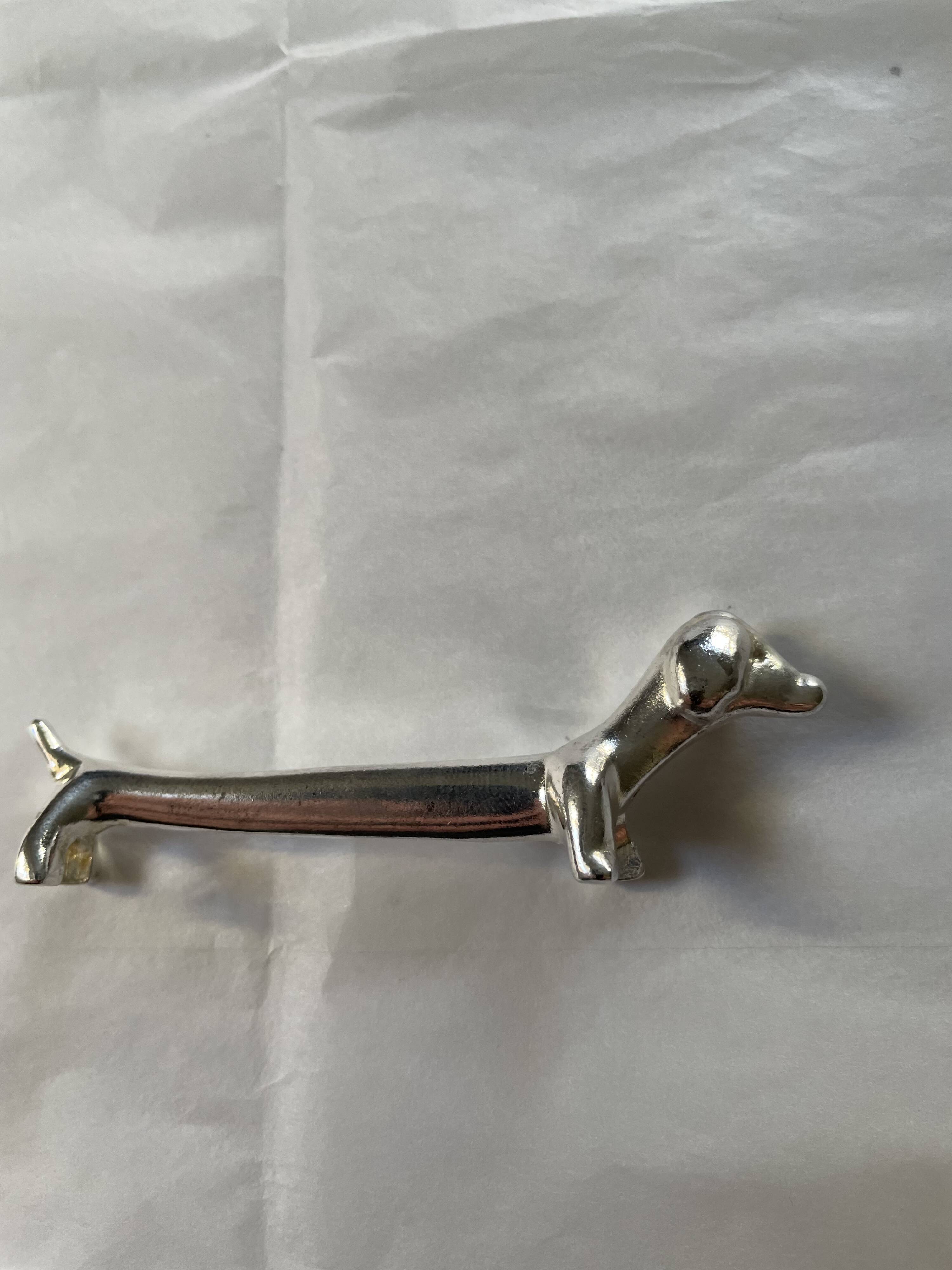Vintage silver-plated dachshund knife rest