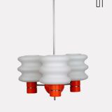 Glass pendant light produced by Napako around 1970