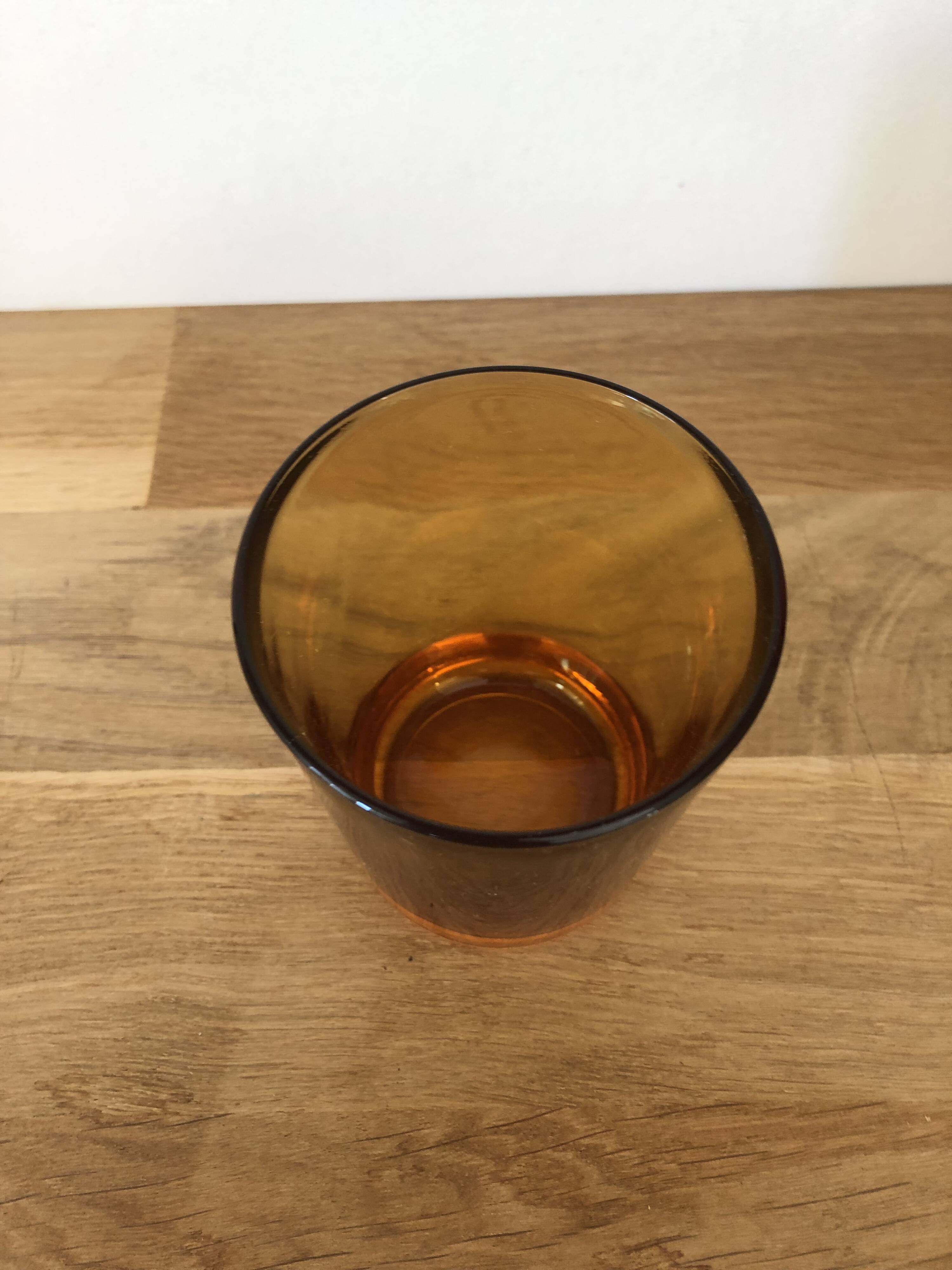 vintage amber brown thick glass