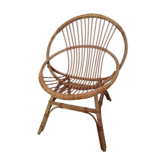 Fauteuil en rotin vintage