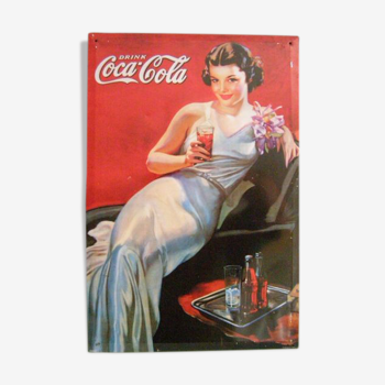 Coca Cola plate in sheet metal