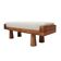 Contemporary Brutalist Style Bench in Solid Oak and Wool Bouclé, Italy