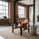 A vintage Tito Agnoli armchair leather and bamboo 1960s