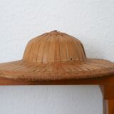 Braided ethnic hat, wall decoration, 70s