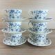 6 cups & saucers faience english