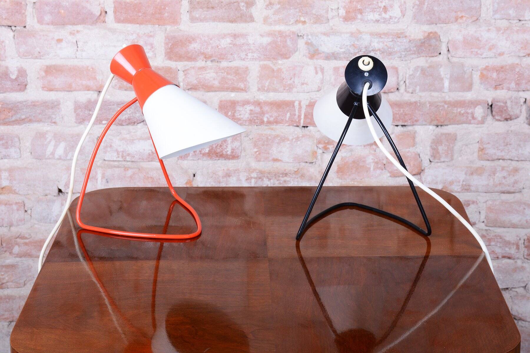 Mid-Century Czech Table Lamps attributed to J. Hůrka for Napako, 1950s, Set of 2