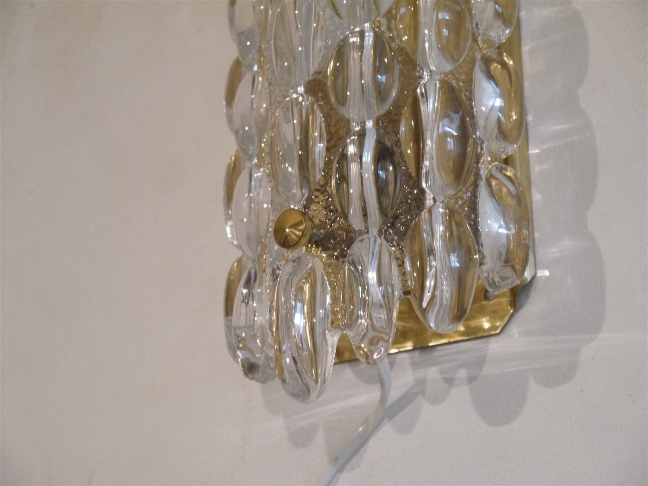 Swedish crystal wall lights by Carl Fagerlund 1960