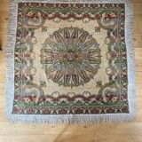 Algiers silk tablecloth, early 20th century, floral motifs enhanced with gold thread, handmade