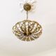 Vintage Palwa suspension in solid brass and crystal.