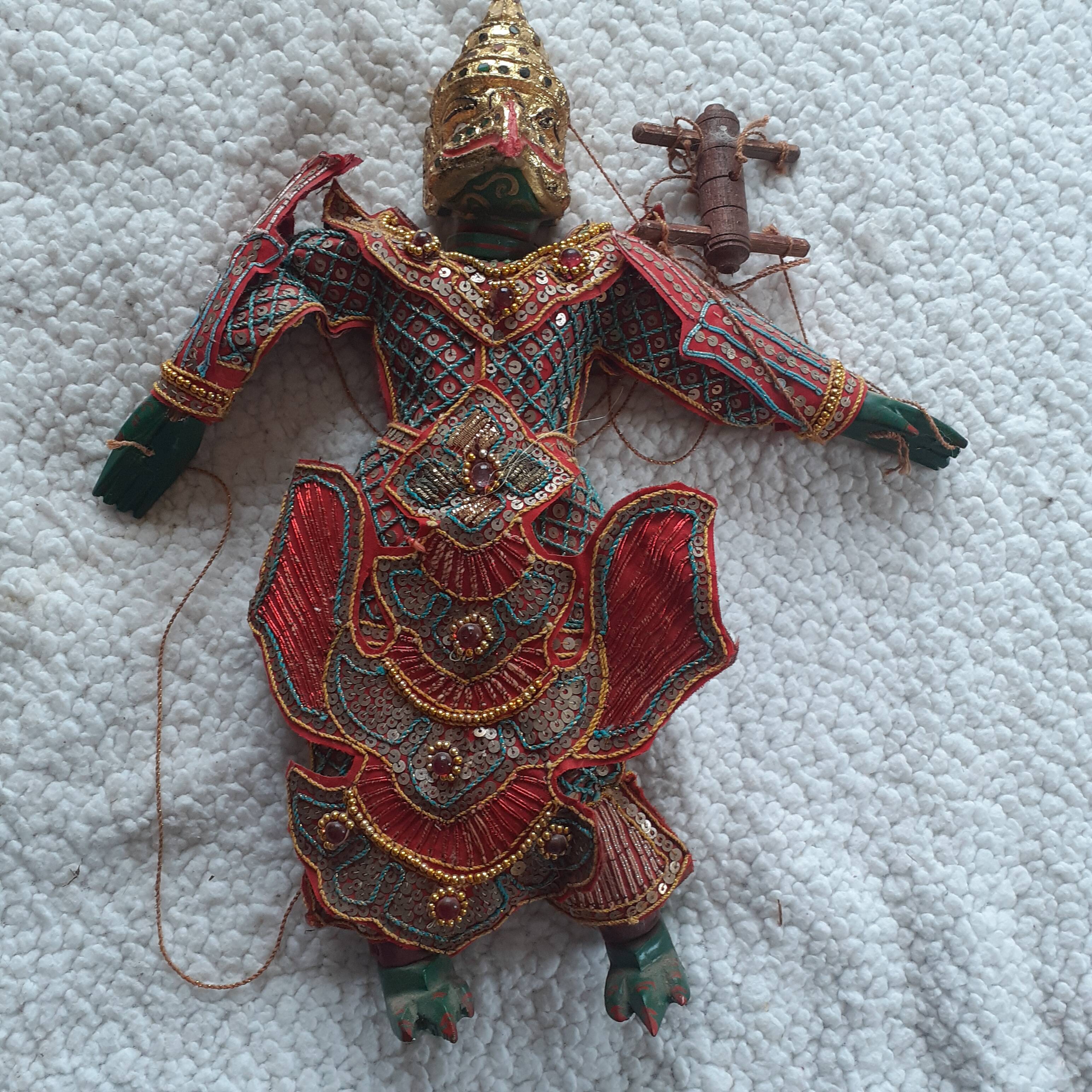 Old Burmese wooden puppet.