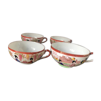 Lot de 4 tasses Porcelaine Japonaise