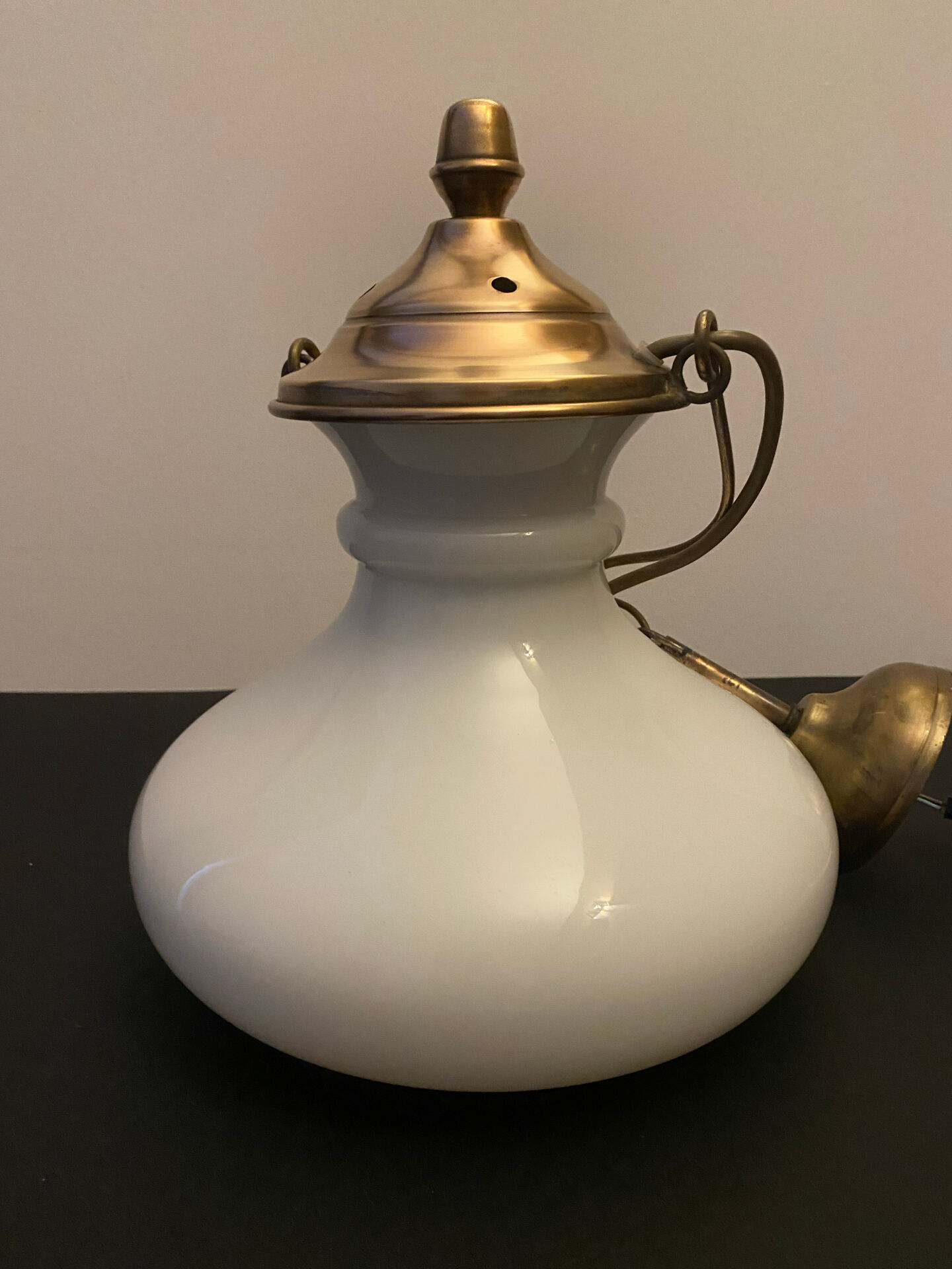 Opaline pendant lamp