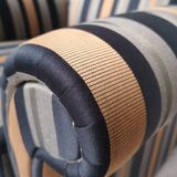 Mid-century fabric armchair with footrest, Germany