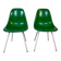 Eames Herman Miller chairs in green fiberglass.