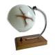Lampe de table art deco bauhaus, vintage, années 30, bois opaline