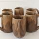 Lot 6 sandstone mugs varnished vintage 50s