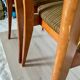 Pair of vintage chairs, in wood & green fabricpair of vintage chairs, in