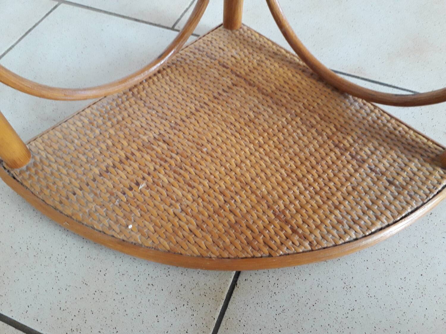 Bamboo rattan corner shelf