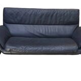 High-end black leather sofa, luxury De Sede sofa