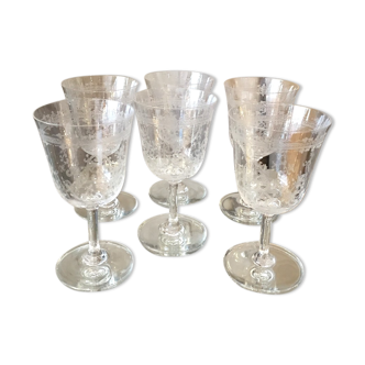 Suite of 6 glasses of baccarat model lafayette wine